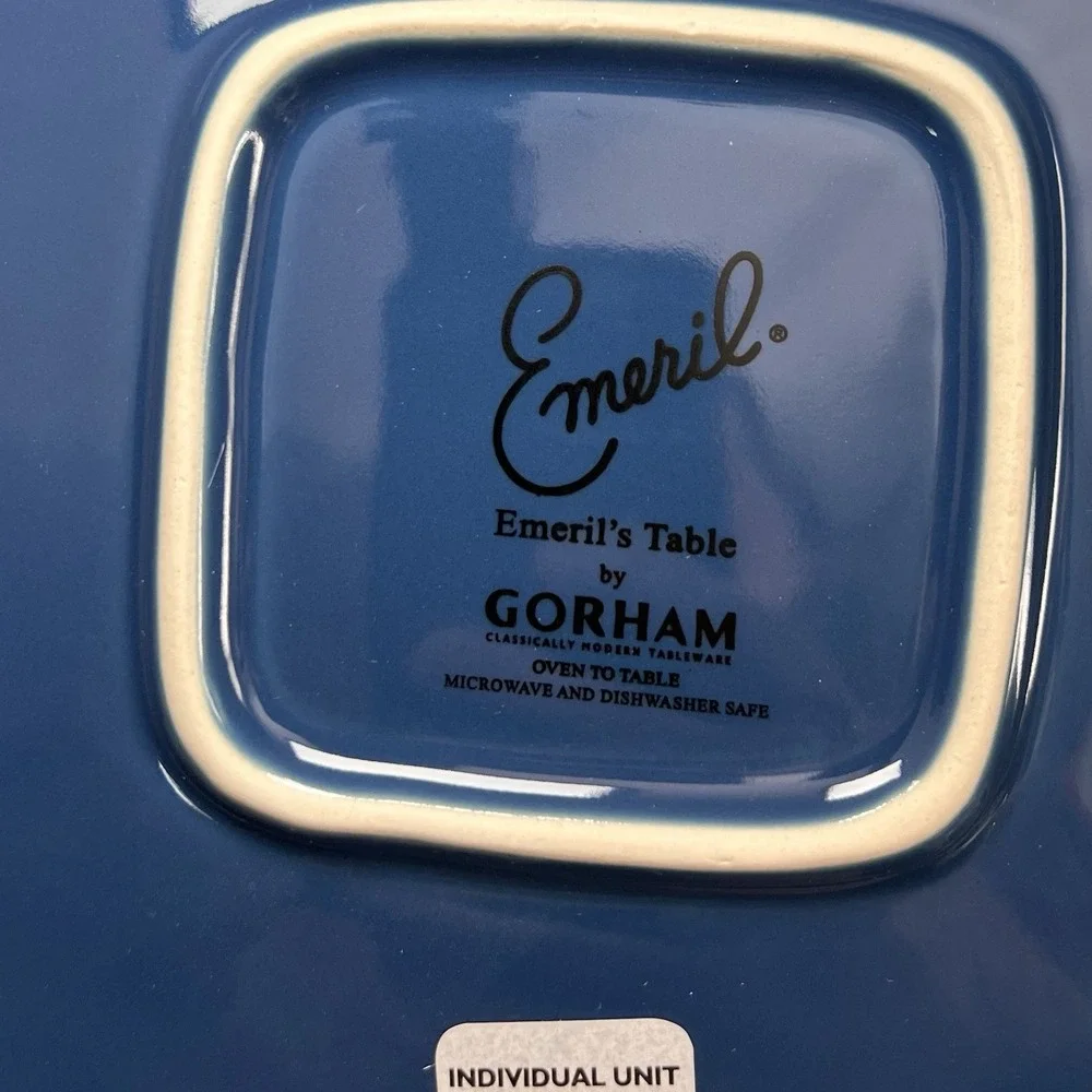 Emeril's Table by Gorham NWOB Blue Covered Casserole Oven To Table Dish 10x10x4